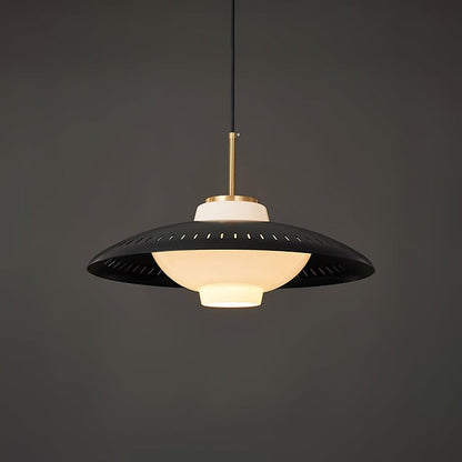 Grooved Opal Glass Shade Pendant Light