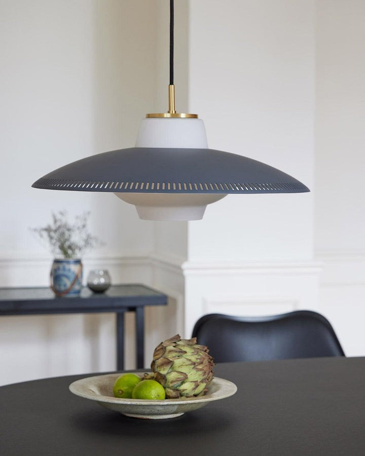Grooved Opal Glass Shade Pendant Light