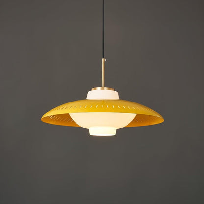 Grooved Opal Glass Shade Pendant Light