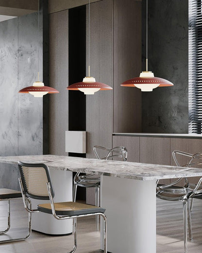 Grooved Opal Glass Shade Pendant Light
