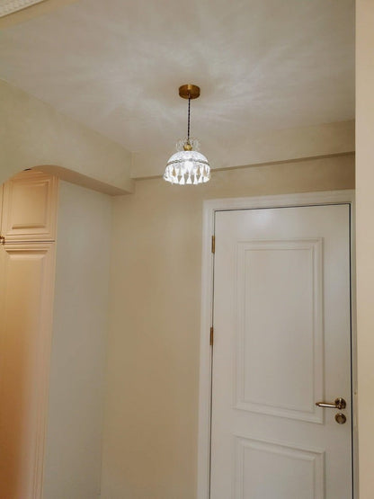 Hammered Glass Tassel Pendant Light for Sloped Ceilings