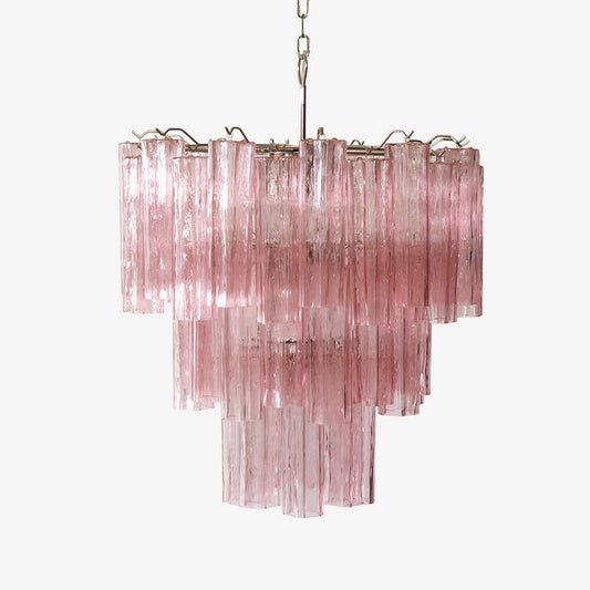 Handcrafted Pink Murano Glass Ceiling Chandelier