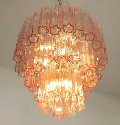 Handcrafted Pink Murano Glass Ceiling Chandelier