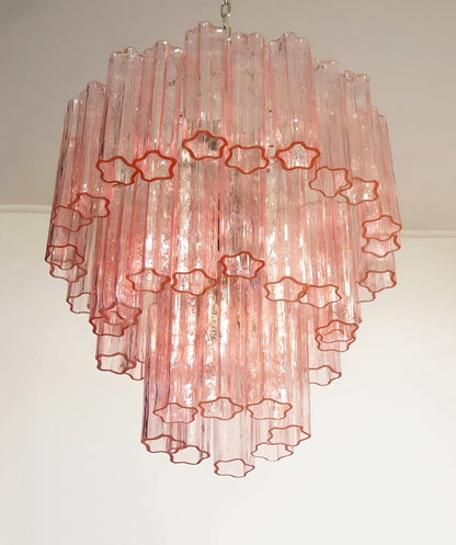Handcrafted Pink Murano Glass Ceiling Chandelier