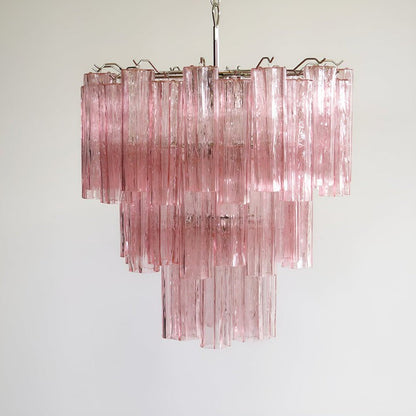 Handcrafted Pink Murano Glass Ceiling Chandelier