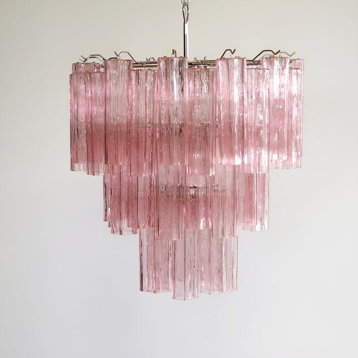 Handcrafted Pink Murano Glass Ceiling Chandelier