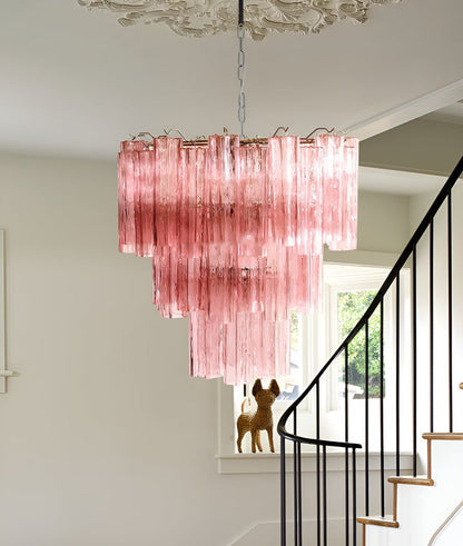 Handcrafted Pink Murano Glass Ceiling Chandelier