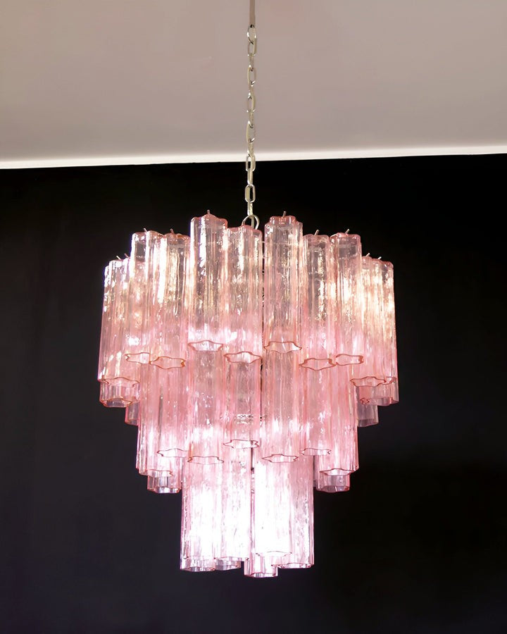 Handcrafted Pink Murano Glass Ceiling Chandelier