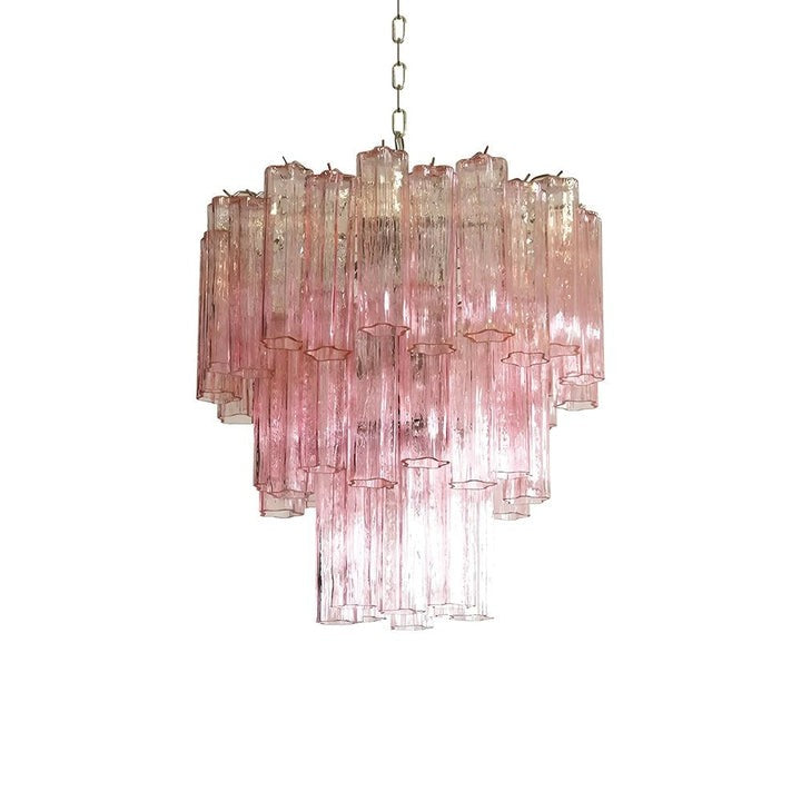 Handcrafted Pink Murano Glass Ceiling Chandelier