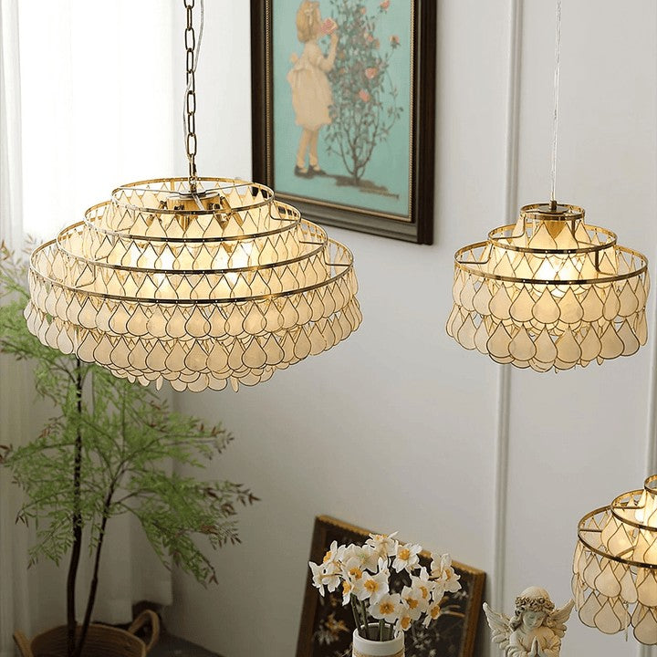 Handcrafted Shell Teardrop Chandelier