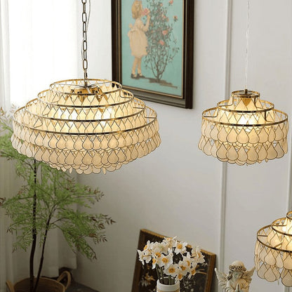 Handcrafted Shell Teardrop Chandelier