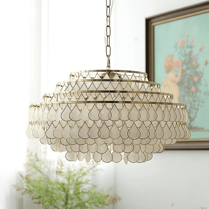 Handcrafted Shell Teardrop Chandelier
