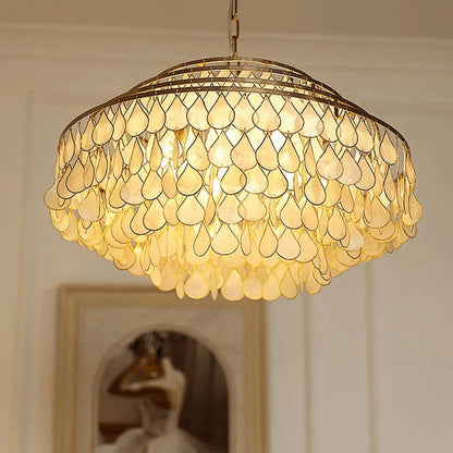Handcrafted Shell Teardrop Chandelier