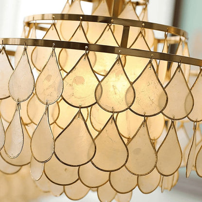 Handcrafted Shell Teardrop Chandelier