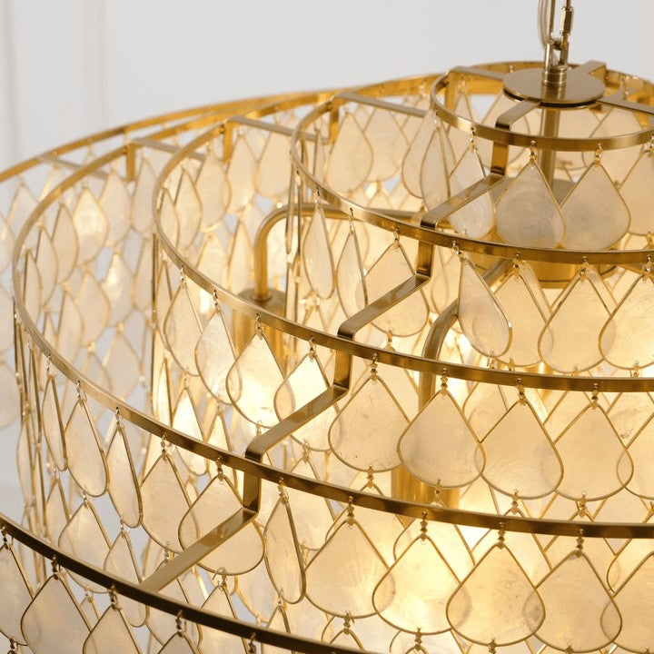 Handcrafted Shell Teardrop Chandelier