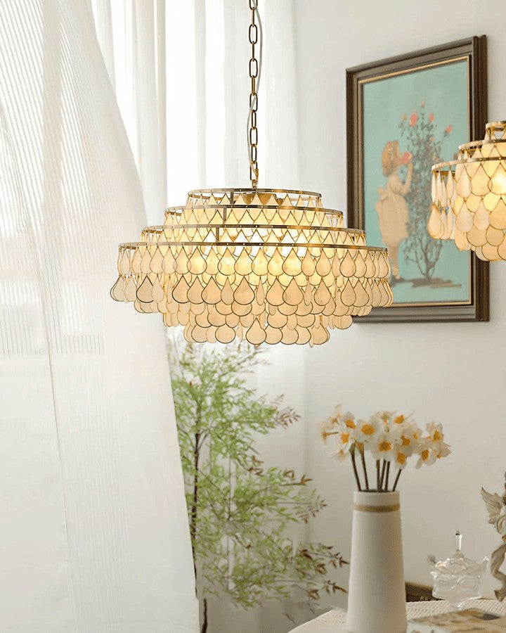 Handcrafted Shell Teardrop Chandelier