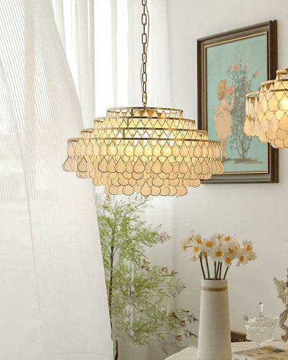 Handcrafted Shell Teardrop Chandelier