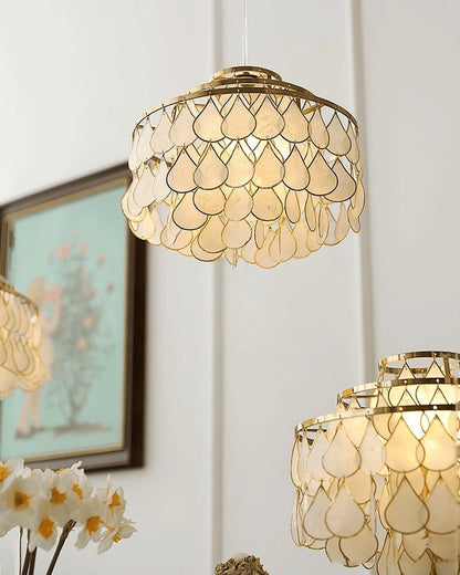 Handcrafted Shell Teardrop Chandelier