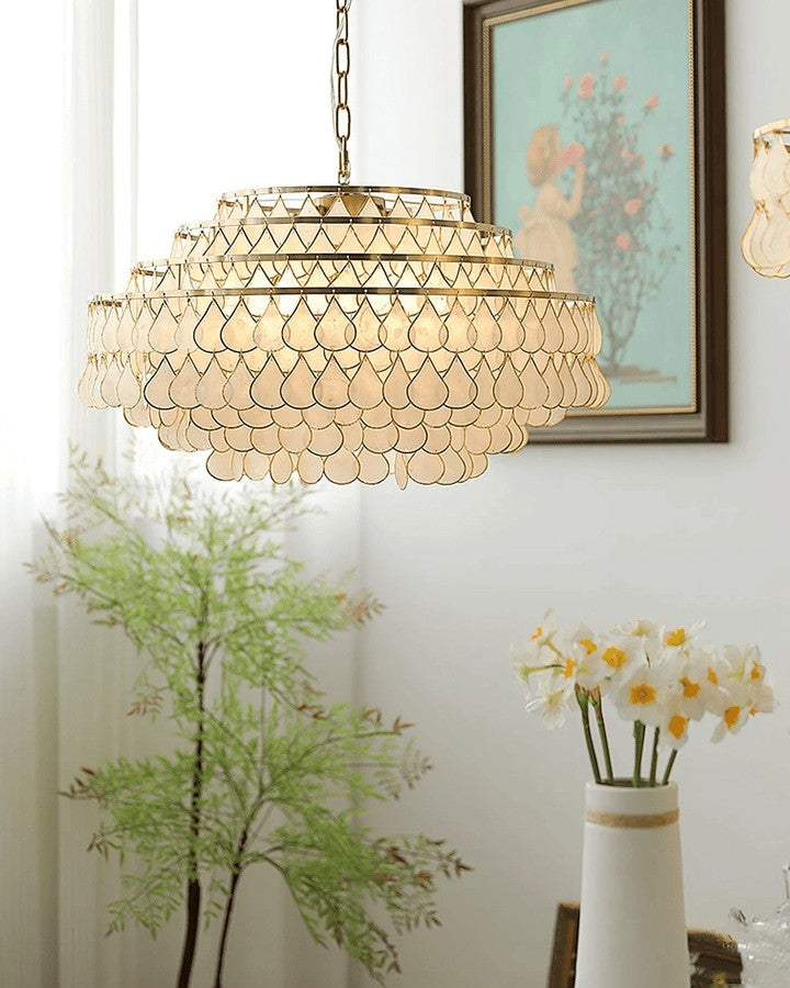 Handcrafted Shell Teardrop Chandelier