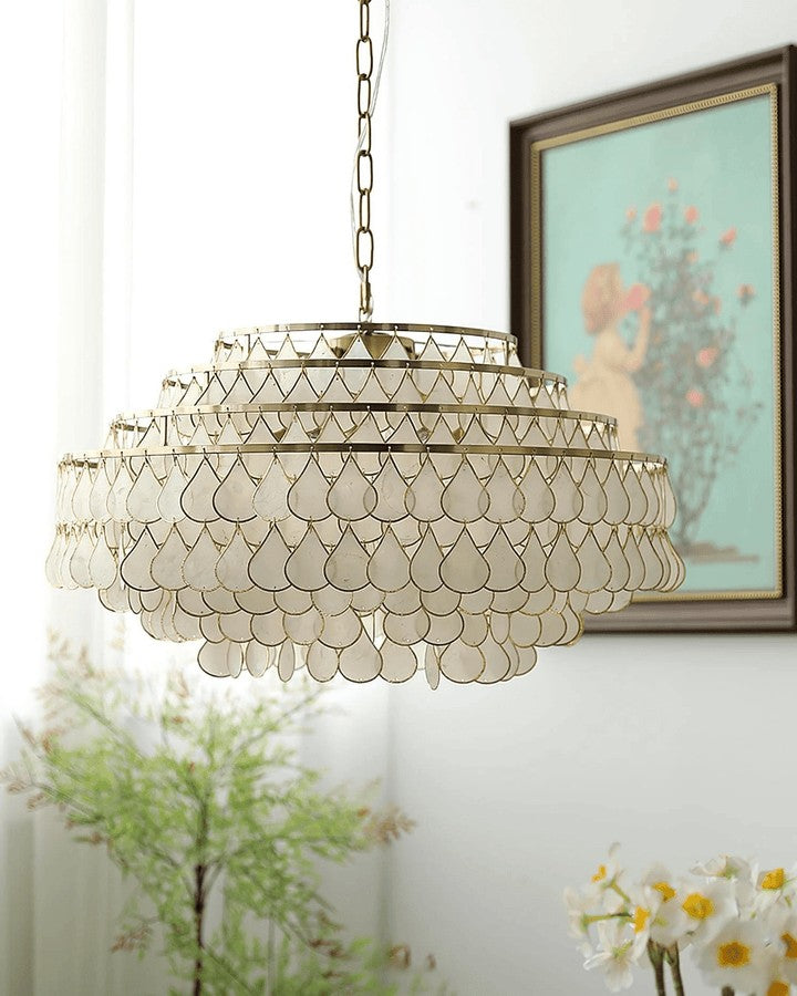 Handcrafted Shell Teardrop Chandelier