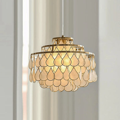 Handcrafted Shell Teardrop Chandelier