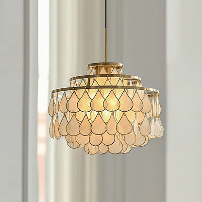 Handcrafted Shell Teardrop Chandelier