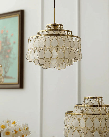 Handcrafted Shell Teardrop Chandelier