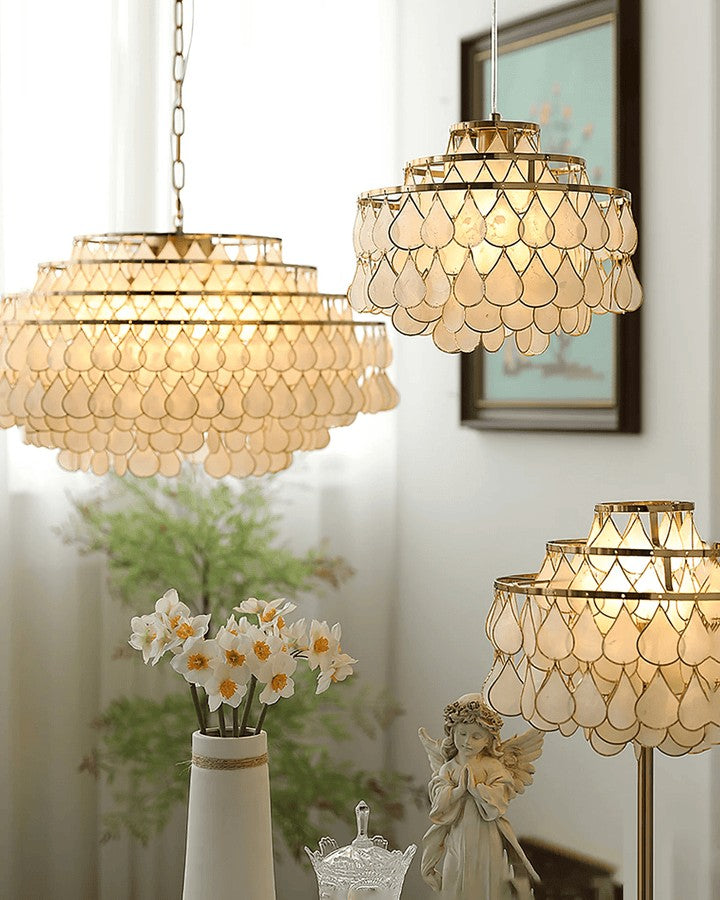 Handcrafted Shell Teardrop Chandelier