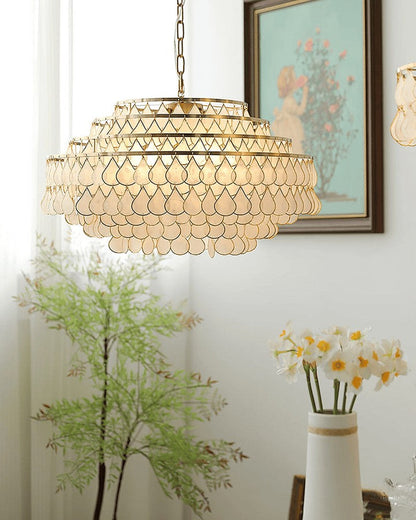 Handcrafted Shell Teardrop Chandelier