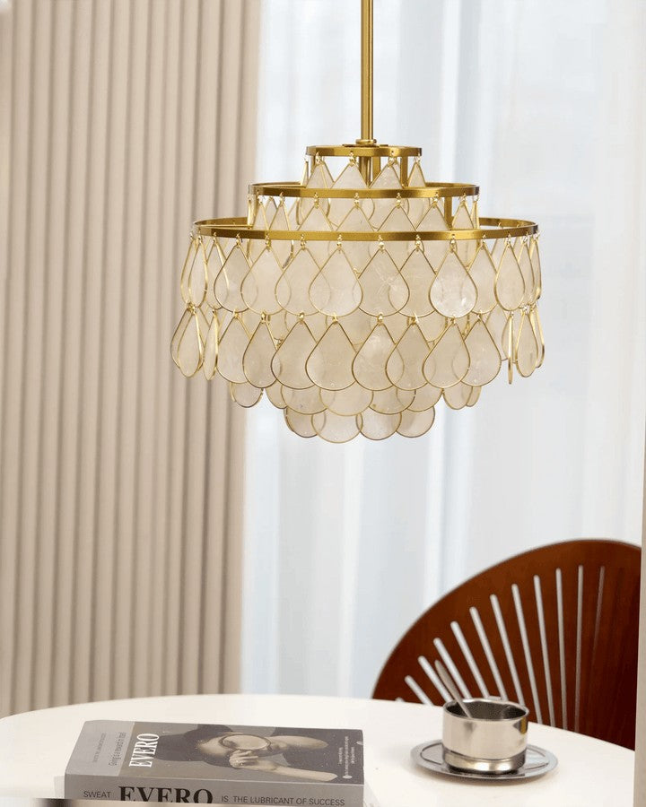 Handcrafted Shell Teardrop Chandelier