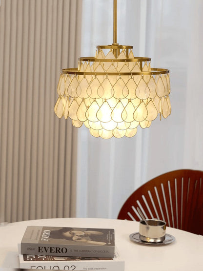 Handcrafted Shell Teardrop Chandelier