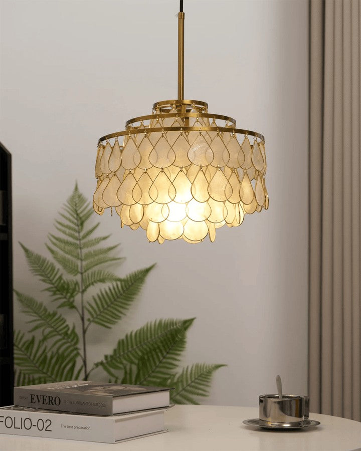 Handcrafted Shell Teardrop Chandelier