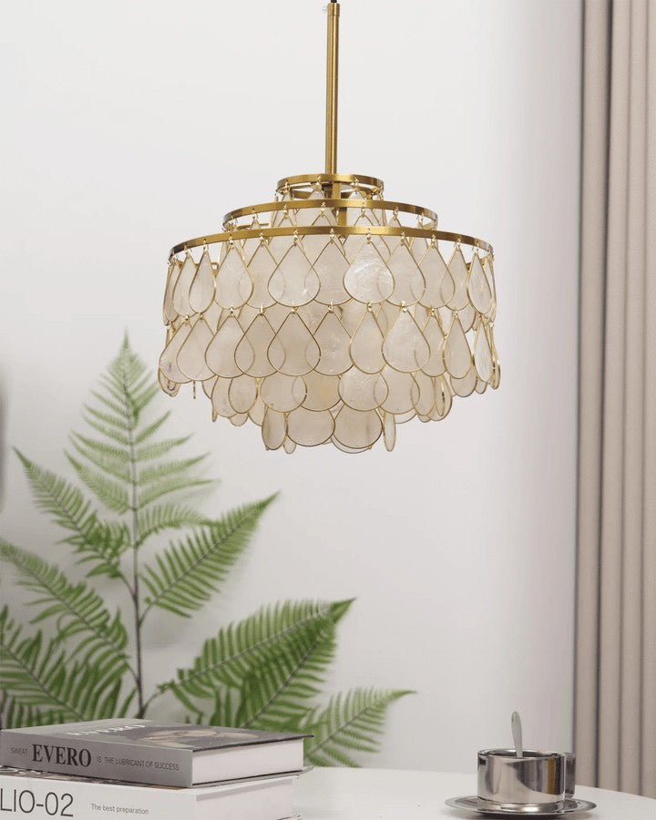 Handcrafted Shell Teardrop Chandelier