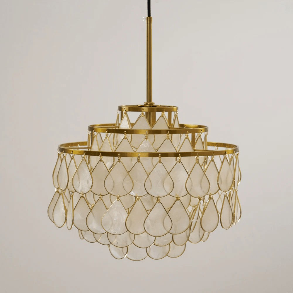 Handcrafted Shell Teardrop Chandelier