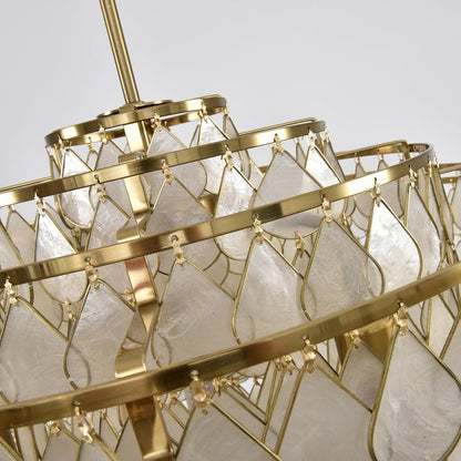 Handcrafted Shell Teardrop Chandelier