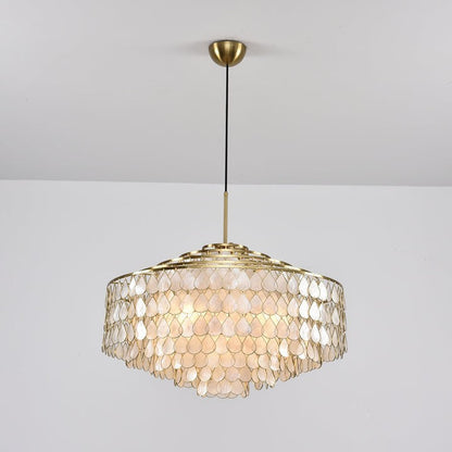 Handcrafted Shell Teardrop Chandelier