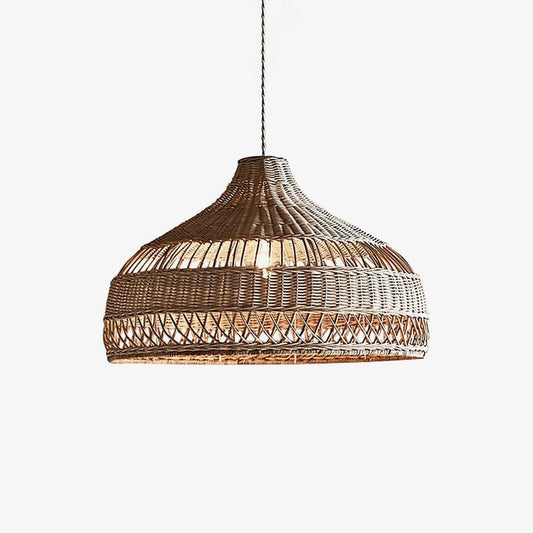 Handwoven Rattan Dome Pendant Light