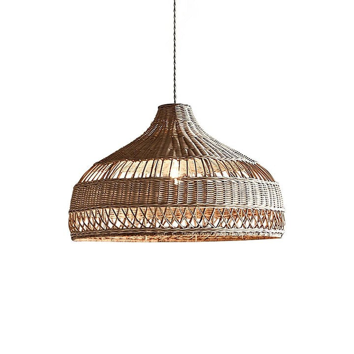 Handwoven Rattan Dome Pendant Light