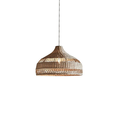 Handwoven Rattan Dome Pendant Light