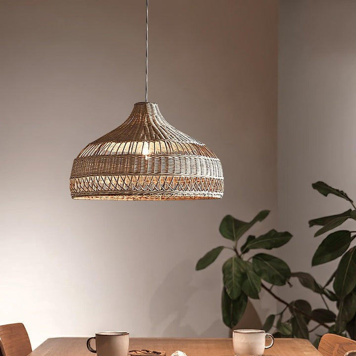Handwoven Rattan Dome Pendant Light