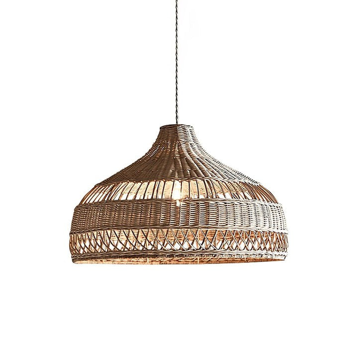 Handwoven Rattan Dome Pendant Light