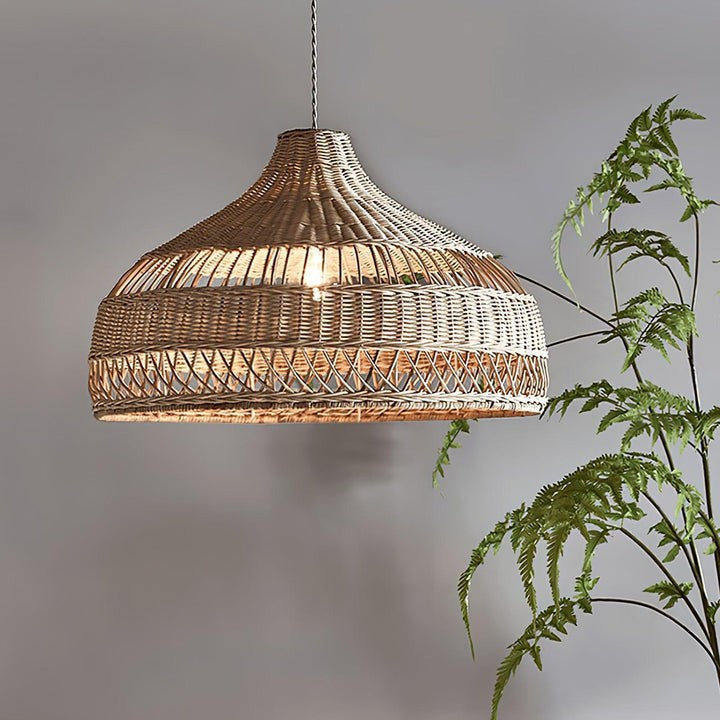 Handwoven Rattan Dome Pendant Light