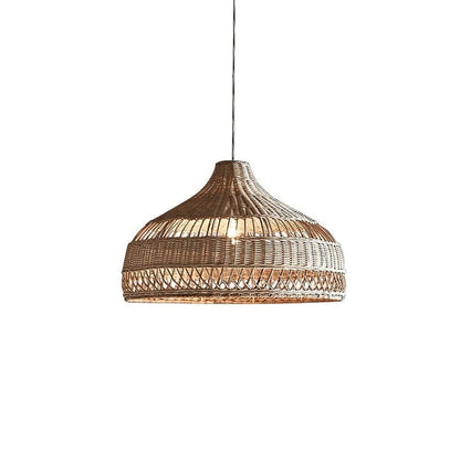Handwoven Rattan Dome Pendant Light