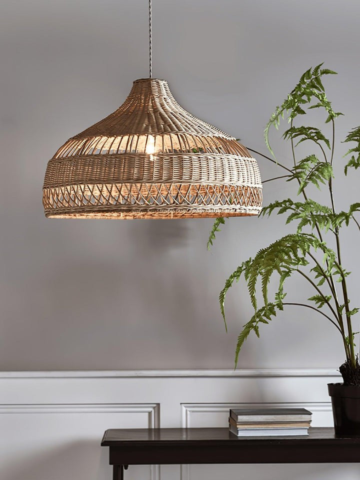 Handwoven Rattan Dome Pendant Light