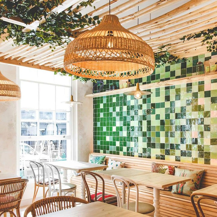 Handwoven Rattan Dome Pendant Light