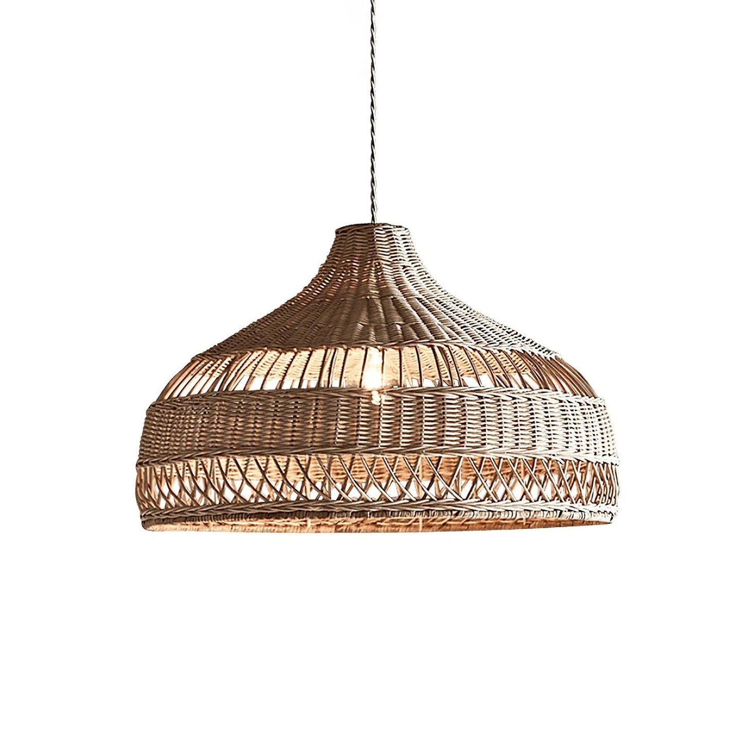 Handwoven Rattan Dome Pendant Light