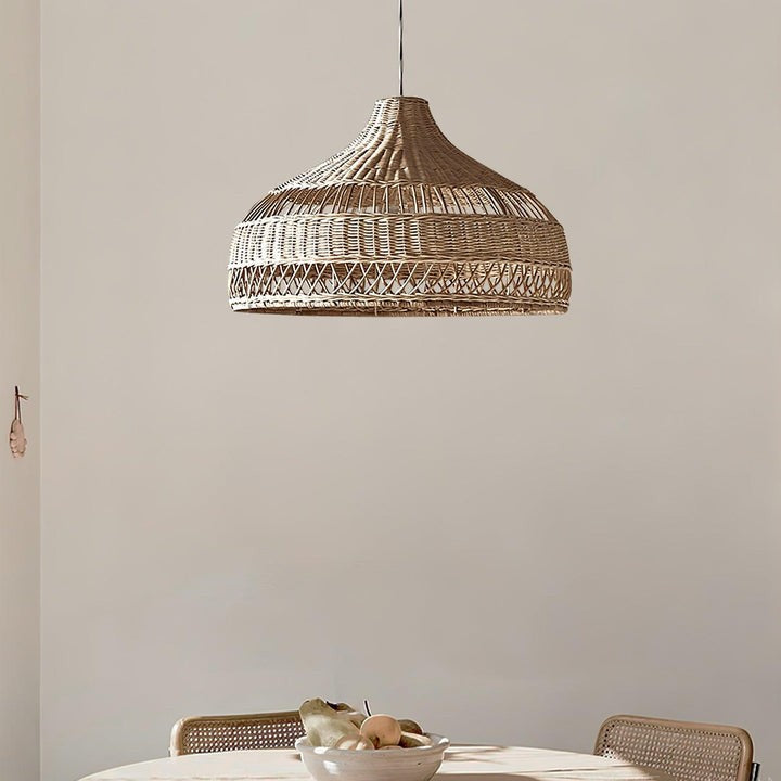 Handwoven Rattan Dome Pendant Light