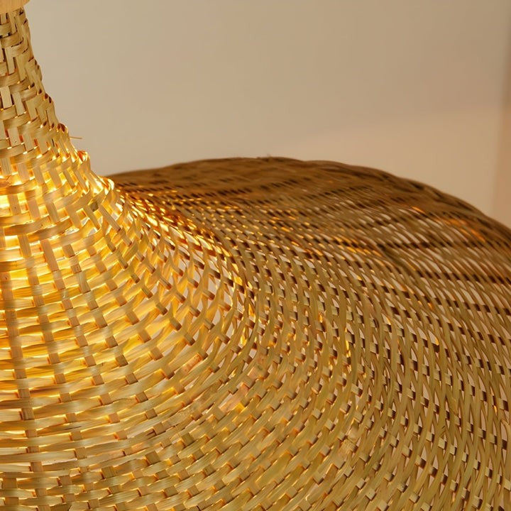 Handwoven Rattan Hat-Style Pendant Light