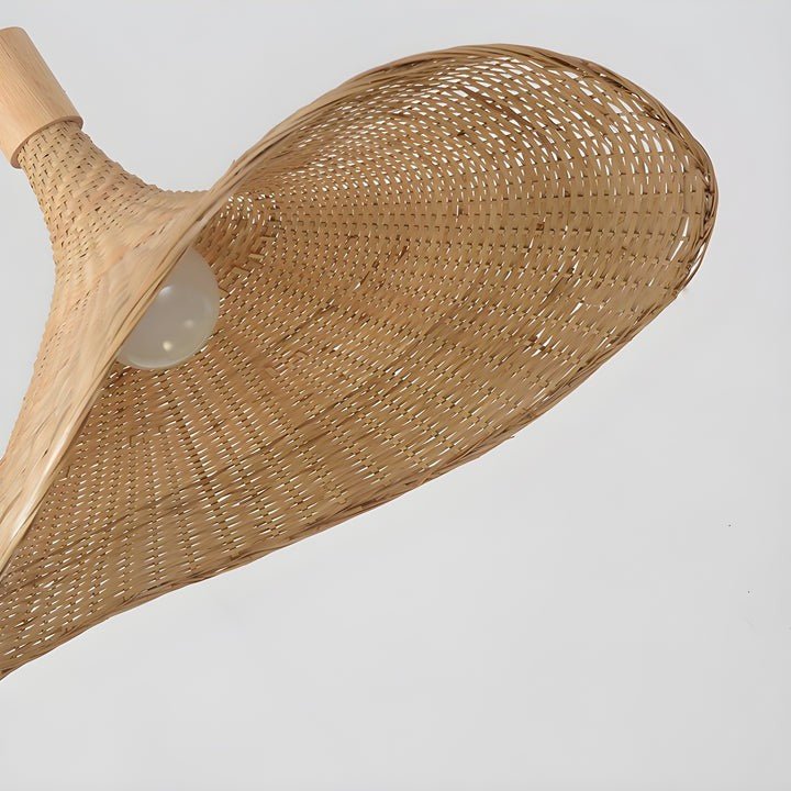 Handwoven Rattan Hat-Style Pendant Light