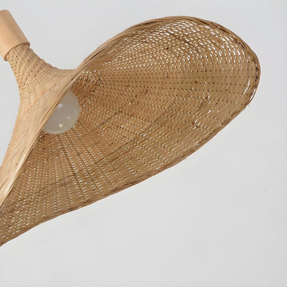 Handwoven Rattan Hat-Style Pendant Light